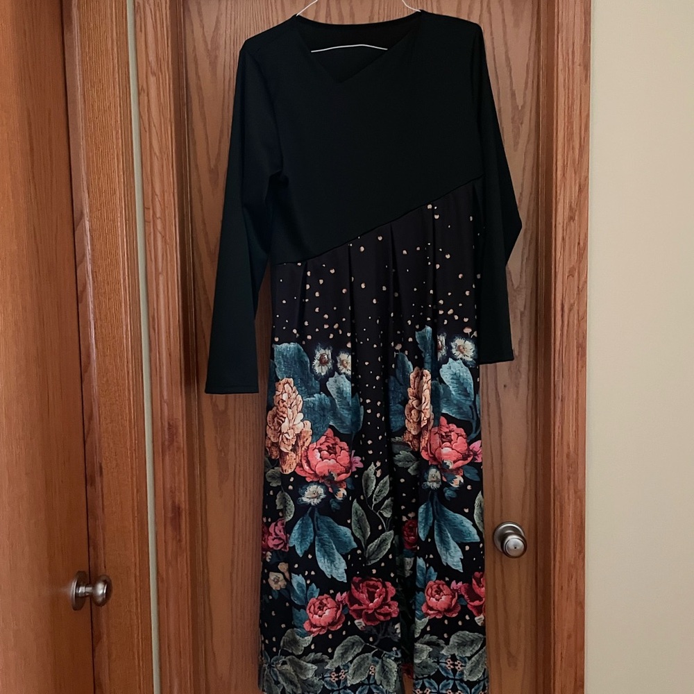 Floral Black Dress